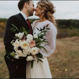 Bridal White Handmade Mohair Sweater (XS)